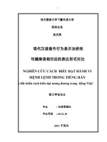 (LUẬN văn THẠC sĩ) nghiên cứu cách biểu đạt hành vi mệnh lệnh trong tiếng hán (đối chiếu cách biểu đạt tương đương trong tiếng việt)  luận văn ths  ngôn ngữ học 60 22 10 