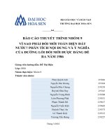 VÌ SAO PHẢI đổi mới TOÀN DIỆN đất nước PHÂN TÍCH nội DUNG và ý NGHĨA của ĐƯỜNG lối đổi mới được ĐẢNG đề RA năm 1986 