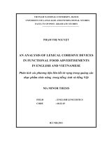 (LUẬN văn THẠC sĩ) an analysis of lexical cohesive devices in funtional food advertisements in english and vietnamese 