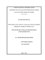 (LUẬN văn THẠC sĩ) discourse analysis of langague used in marine orders in terms of speech act  m a  thesis linguistics 60 22 15 