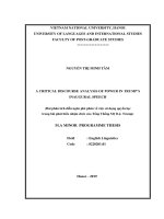 (LUẬN văn THẠC sĩ) a critical discourse analysis of power in d  j  trump’s inaugural speech 
