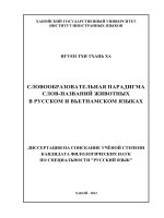 (LUẬN văn THẠC sĩ) hệ hình cấu tạo từ của danh từ chỉ động vật trong tiếng nga và tiếng việt  luận án TS  ngôn ngữ học 62 22 05 01 