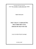(LUẬN văn THẠC sĩ) thực trạng và định hướng phát triển bền vững sinh kế đô thị cổ hà nội 