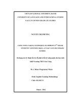 (LUẬN văn THẠC sĩ) using note taking techniques to improve 9th grade students’ listening skill at sao vang secondary school   m a  thesis linguistics 60 14 01 11 