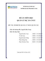 ĐỒ án môn học QUẢN lý dự án CNTT đề tài WEBSTIE QUẢN lý bán QUẦN áo 