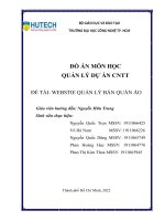ĐỒ ÁN MÔN HỌC QUẢN LÝ DỰ ÁN CNTT ĐỀ TÀI WEBSTIE QUẢN LÝ BÁN QUẦN ÁO