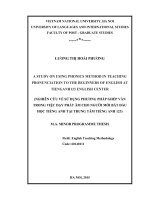 (LUẬN văn THẠC sĩ) a study on using phonics method in teachingppronunciation to the beginners of english at tienganh123 english center 