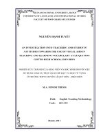 (LUẬN văn THẠC sĩ) an investigation into teachers’ and students’ attitudes towards the use of visual aids in teaching and learning vocabulary at le quy don gifted high school, dien bien 