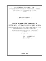 (LUẬN văn THẠC sĩ) a study on politeness strategies in negotiating conversations in market leader 