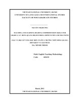 (LUẬN VĂN THẠC SĨ) Teaching and learning reading comprehension skills for grade 11 at Hong Quang High School Difficulties and solutions