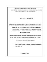 (LUẬN văn THẠC sĩ) factors demotivating students to participate in english speaking lessons at viet hung industrial university   m a thesis linguistic 