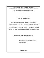 (LUẬN văn THẠC sĩ) using video recording project to improve pronunciation for non   english major students at a university in vietnam  