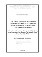 (LUẬN văn THẠC sĩ) the use role play activities in improving speaking skills of first year chemistry majors at hanoi university of industry 