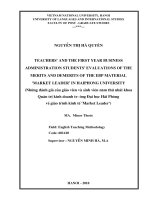 (LUẬN VĂN THẠC SĨ) Teachers'' and the first year Business Administration students'' evaluations of the merits and demerits of the EBP material Market leader in Hai Phong University