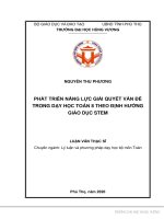 Phát triển năng lực giải quyết vấn đề trong trong dạy học môn toán 8 theo định hướng giáo dục STEM 