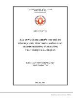 Xây dựng kế hoạch bài học chủ đề hình học giải tích trong không gian theo định hướng tăng cường trắc nghiệm khách quan 