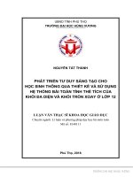 Phát triển tư duy sáng tạo cho học sinh thông qua thiết kế và sử dụng hệ thống bài toán tính tể tích của khối đa diện và khối tròn xoay ở lớp 12 
