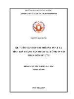 KẾ TOÁN TẬP HỢP CHI PHÍ SẢN XUẤT VÀ  TÍNH GIÁ THÀNH SẢN PHẨM TẠI CÔNG TY CỔ PHẦN GỐM SỨ CTH  (KHÓA LUẬN TỐT NGHIỆP ĐẠI HỌC)