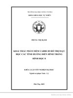 Khai thác phần mềm cabri 2d hỗ trợ dạy học các tình huống điển hình trong hình học 8 