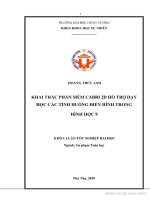 Khai thác phần mềm cabri 2d hỗ trợ dạy học các tình huống điển hình trong hình học 9 