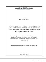 Phát triển năng lực sử dụng ngôn ngữ toán học cho học sinh THPT thông qua dạy học giải tích lớp 11 