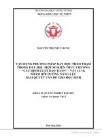 Vận dụng phương pháp dạy học theo trạm trong dạy học một số kiến thức chương 