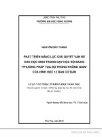 Phát triển năng lực giải quyết vấn đề cho học sinh trong dạy học nội dung “phương pháp tọa độ trong không gian” của hình học 12 ban cơ bản 