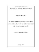 (LUẬN án TIẾN sĩ) tư tưởng chính trị   xã hội của minh mệnh và ảnh hưởng của nó đối với chế độ phong kiến việt nam dưới triều nguyễn   