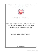 Rèn luyện kĩ năng giải toán thông qua dạy học giải phương trình vô tỉ cho học sinh lớp 9 học yếu tại tỉnh luông nậm thà (lào) 