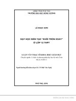 Dạy học kiến tạo khối tròn xoay ở lớp 12 THPT 