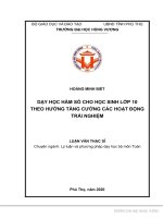 Dạy học hàm số cho học sinh lớp 10 theo hướng tăng cường các hoạt động trải nghiệm 