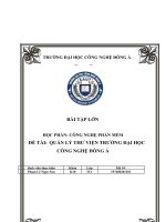 BÀI TẬP LỚN HỌC PHẦN CÔNG NGHỆ PHẦN MỀM ĐỀ TÀI QUẢN LÝ THƯ VIỆN TRƯỜNG ĐẠI HỌC CÔNG NGHỆ ĐÔNG Á