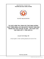Tổ chức kiểm tra, đánh giá theo định hướng phát triển năng lực giải quyết vấn đề toán học trong dạy học chủ đề Tổ hợp – Xác suất cho học sinh lớp 11 tỉnh Sơn La