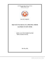 Một số ứng dụng của phương trình sai phân tuyến tính 