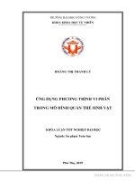 Ứng dụng phương trình vi phân trong mô hình quần thể sinh vật 