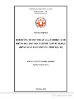 Bồi dưỡng tư duy thuật giải cho học sinh thông qua dạy học giải bài toán hình học không gian bằng phương pháp tọa độ 