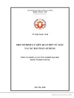 Một số định lý liên quan đến tứ giác và các bài toán áp dụng 