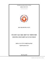 Tổ chức dạy học hợp tác nhóm nhỏ chương chất khí vật lí 10 cơ bản 