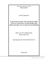 Sử dụng bài tập thực tiễn nhằm phát triển năng lực giải quyết vấn đề cho học sinh trong dạy học vật lí 11 phần quang hình học 
