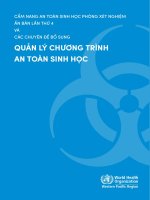 CẨM NANG AN TOÀN SINH HỌC PHÒNG XÉT NGHIỆM
