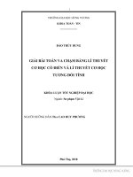 Giải bài toán va chạm bằng lí thuyết cơ học cổ điển và lí thuyết cơ học tương đối tính 