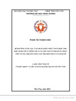 Bồi dưỡng năng lực vận dụng kiến thức Toán học cho học sinh lớp 12 thông qua các bài tập có nội dung thực tiễn về giá trị lớn nhất, giá trị nhỏ nhất của hàm số