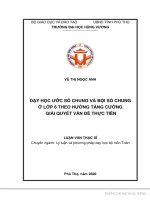 Dạy học ước số chung và bội số chung ở lớp 6 theo hướng tăng cường giải quyết vấn đề thực tiễn 