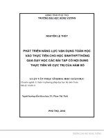 Phát triển năng lực vận dụng toán học vào thực tiễn cho học sinh THPT thông qua dạy học các bài tập có nội dung thực tiễn về cực trị của hàm số 