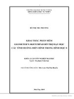 Khai thác phần mềm geometer’s sketchpad hỗ trợ dạy học các tình huống điển hình trong hình học 8 