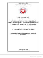 Dạy học giải phương trình lượng giác lớp 11 trung học phổ thông ban cơ bản bằng phương pháp khám phá có hướng dẫn 