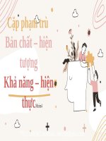 Cặp phạm trù bản chất hiện tượng khả năng  hiện thực 