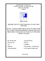 TIỂU LUẬN  QUẢN LÝ CHẤT THẢI RẮN VÀ CHẤT THẢI NGUY HẠI