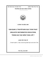 Vận dụng lí thuyết giáo dục toán thực (realistic mathematics education) trong dạy học môn toán lớp 7 