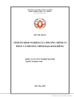Tính ổn định nghiệm của phương trình vi phân và phương trình đạo hàm riêng 